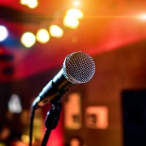 Alvará para cantar uma música no palco durante a festa